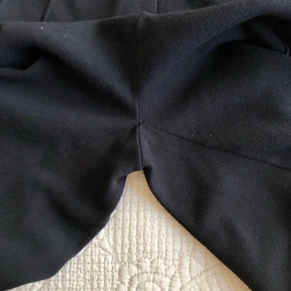 SANDRO PARIS Women’s Black High Waisted White Stripe Wide-Leg Knit Pants Sz 4